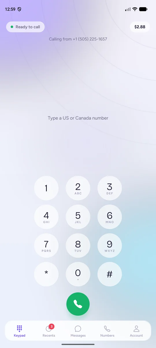 Ringoly keypad screen